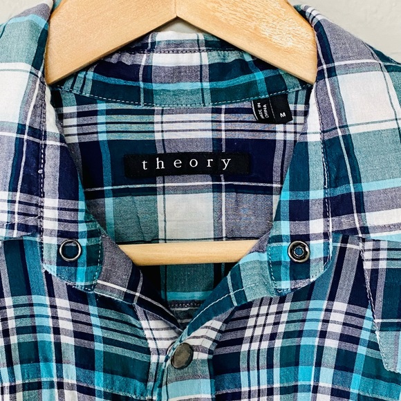 Theory Plaid Button Down - Picture 5 of 11